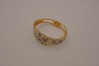 Vintage Floral cloisonné clamper cuff bracelet