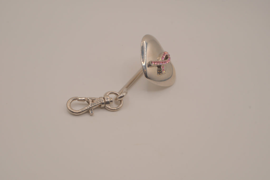 Vintage Avon Breast Cancer Crusade Silver Heart Locket Keychain
