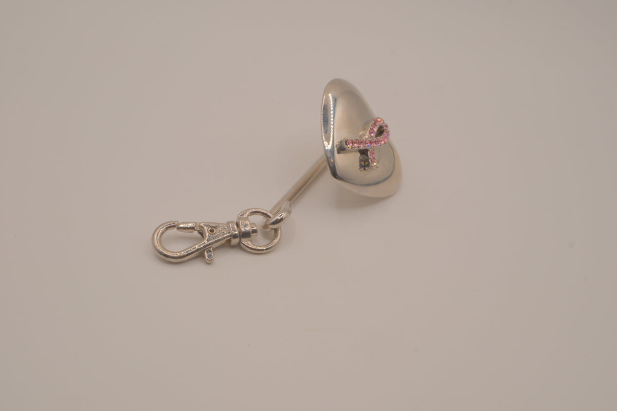 Vintage Avon Breast Cancer Crusade Silver Heart Locket Keychain