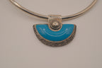 Vintage silver tone torque collar necklace