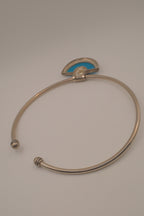 Vintage silver tone torque collar necklace