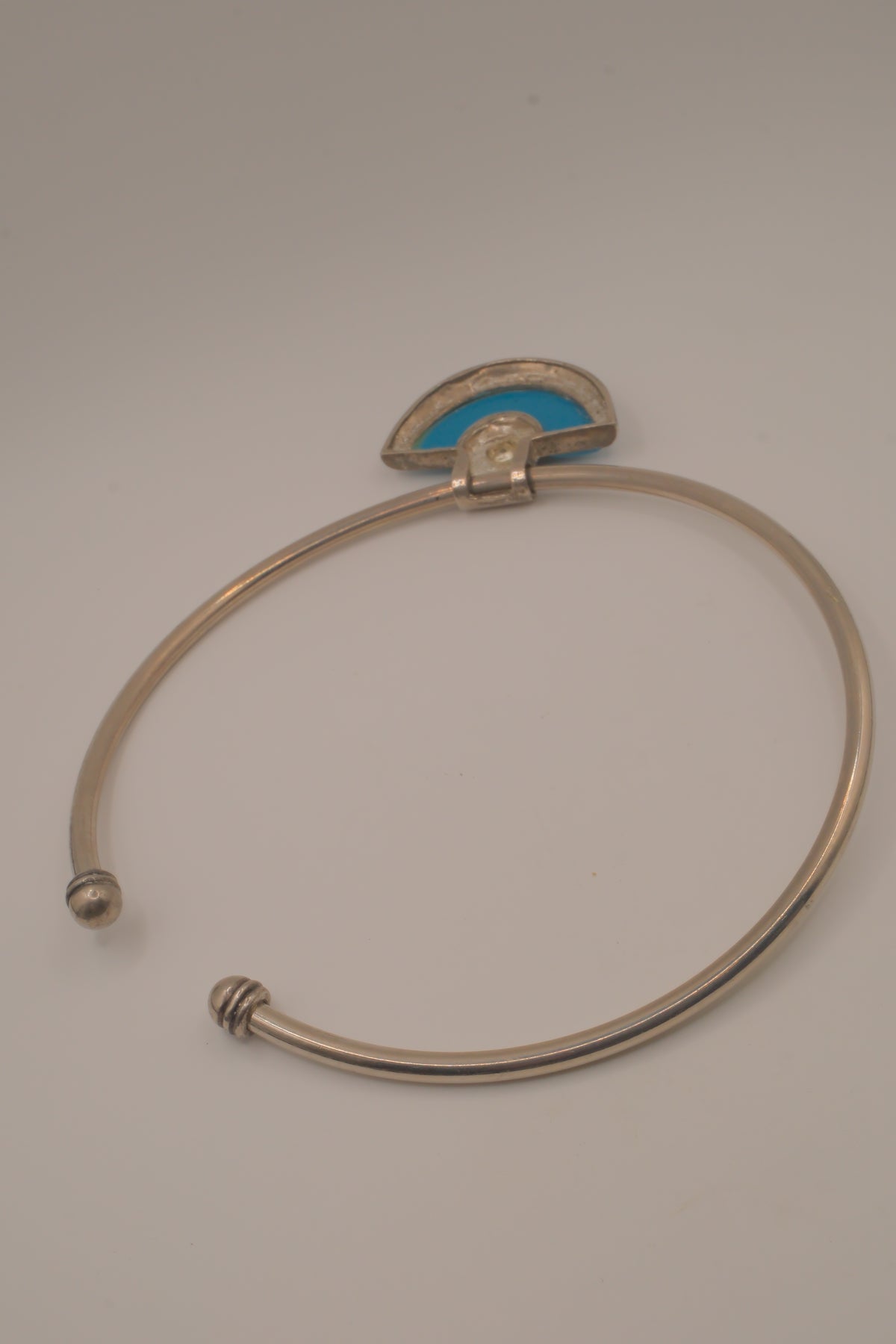 Vintage silver tone torque collar necklace