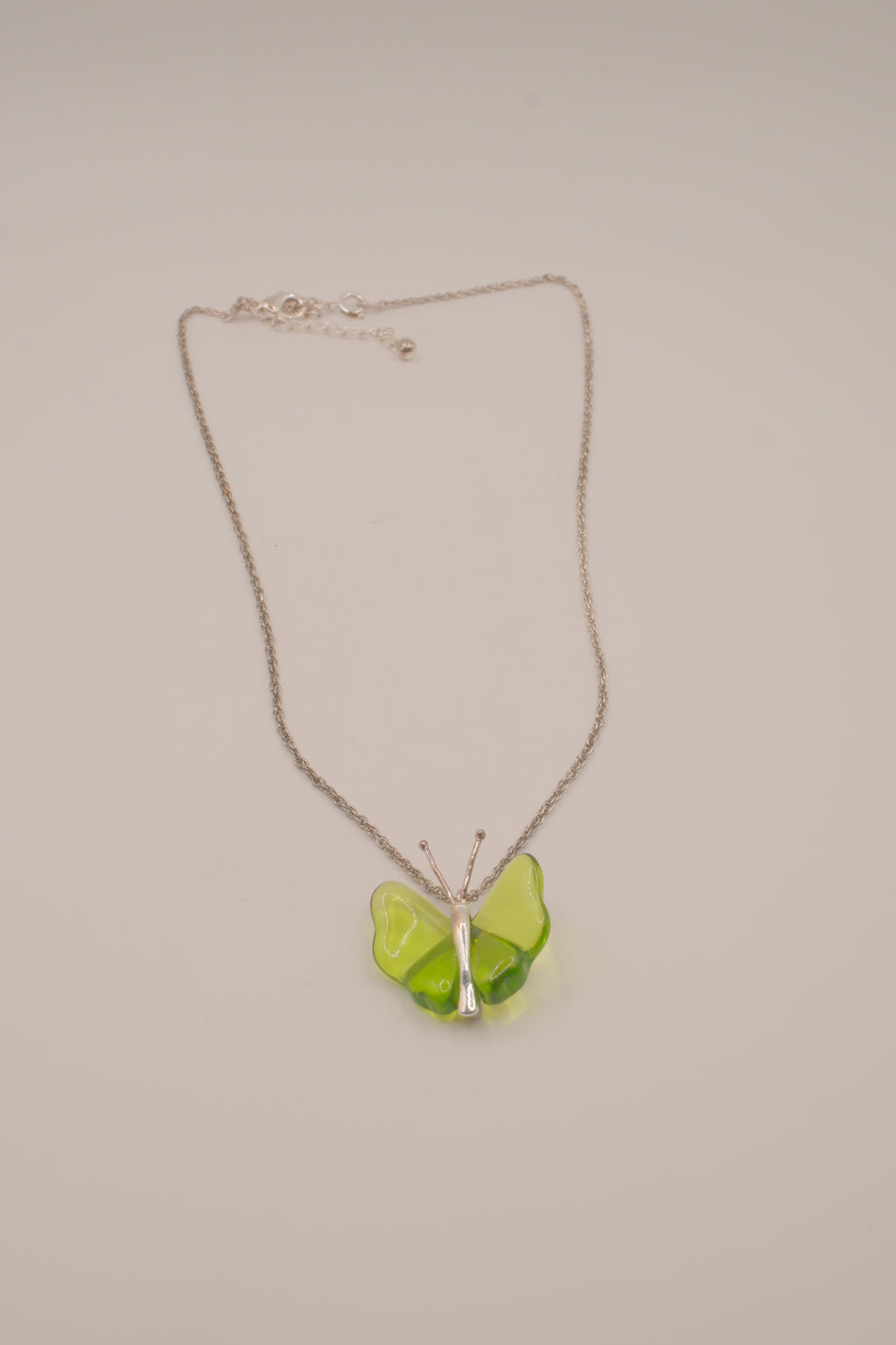 Vintage Avon Green flights of fancy butterfly necklace