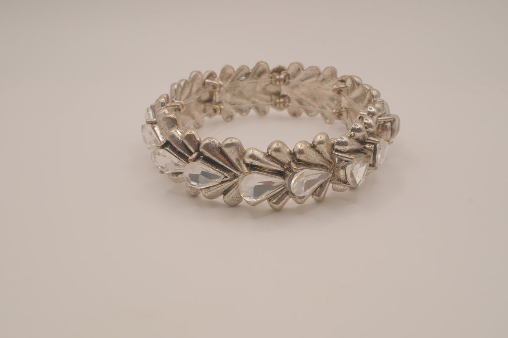 Vintage silver-tone stretch bracelet