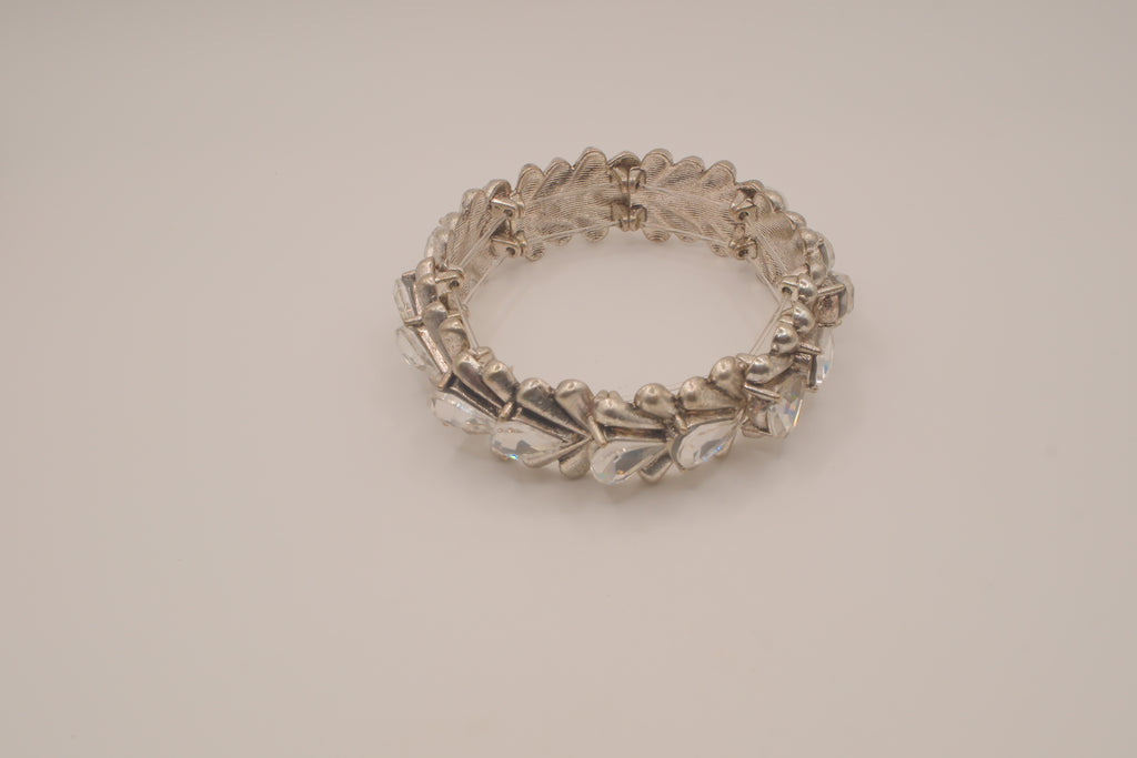 Vintage silver-tone stretch bracelet