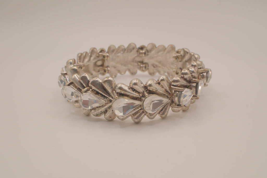 Vintage silver-tone stretch bracelet