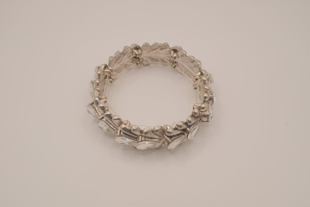 Vintage silver-tone stretch bracelet