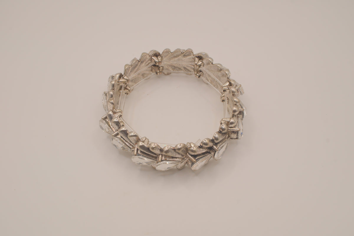 Vintage silver-tone stretch bracelet