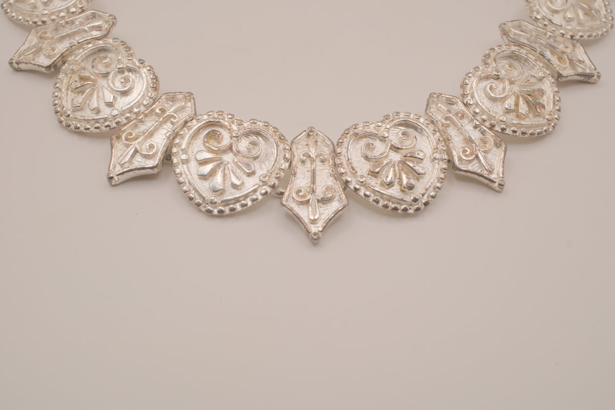 Antique silver panel necklace
