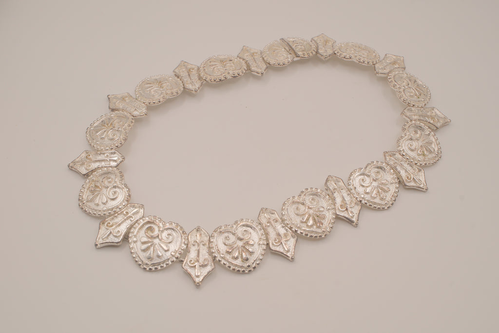 Antique silver panel necklace