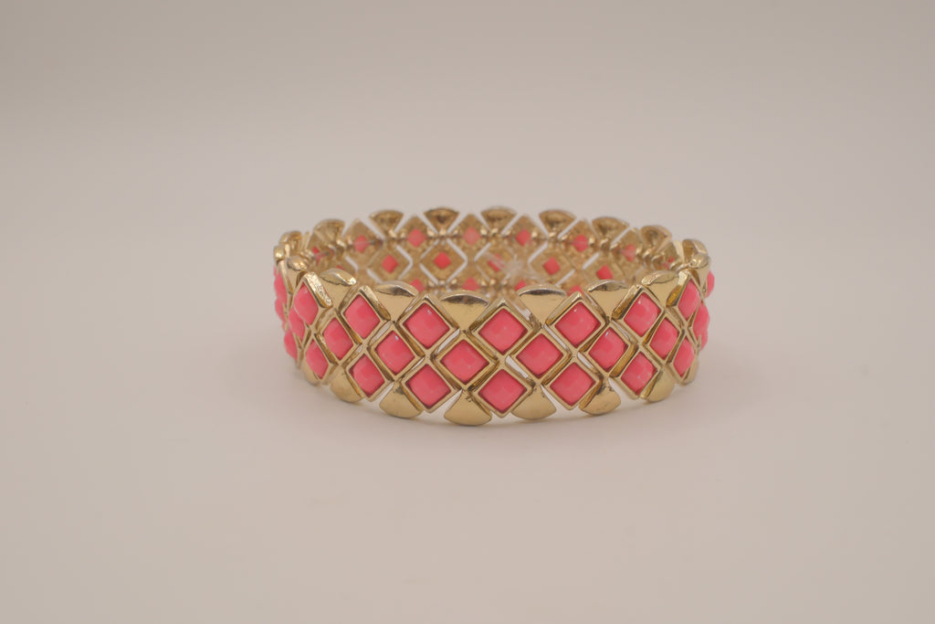 Vintage trellis pattern stretch bracelet