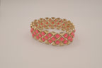 Vintage trellis pattern stretch bracelet