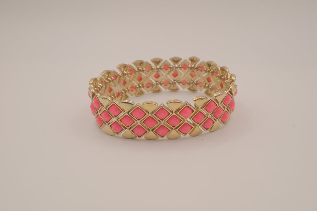 Vintage trellis pattern stretch bracelet