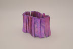 Dyed purple mother of pearl shell stretch bracelet