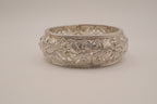 Vintage silver tone filigree stretch cuff bracelet