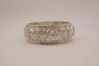 Vintage silver tone filigree stretch cuff bracelet