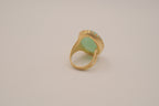 Vintage gold tone Jade cocktail ring