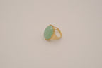 Vintage gold tone Jade cocktail ring