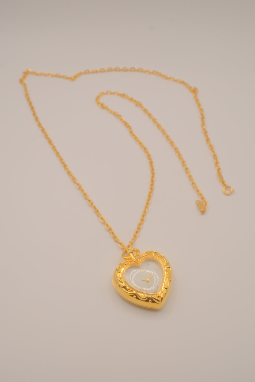 Vintage Avon Heart Watch Pendant Necklace