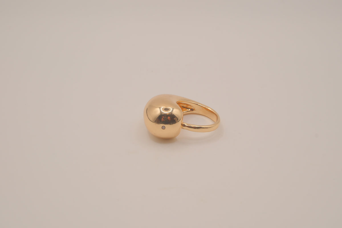 Sculptural gold dome cocktail ring