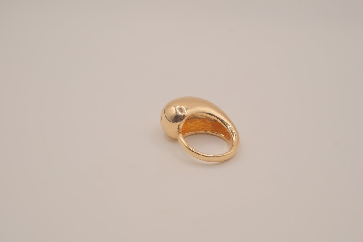 Sculptural gold dome cocktail ring