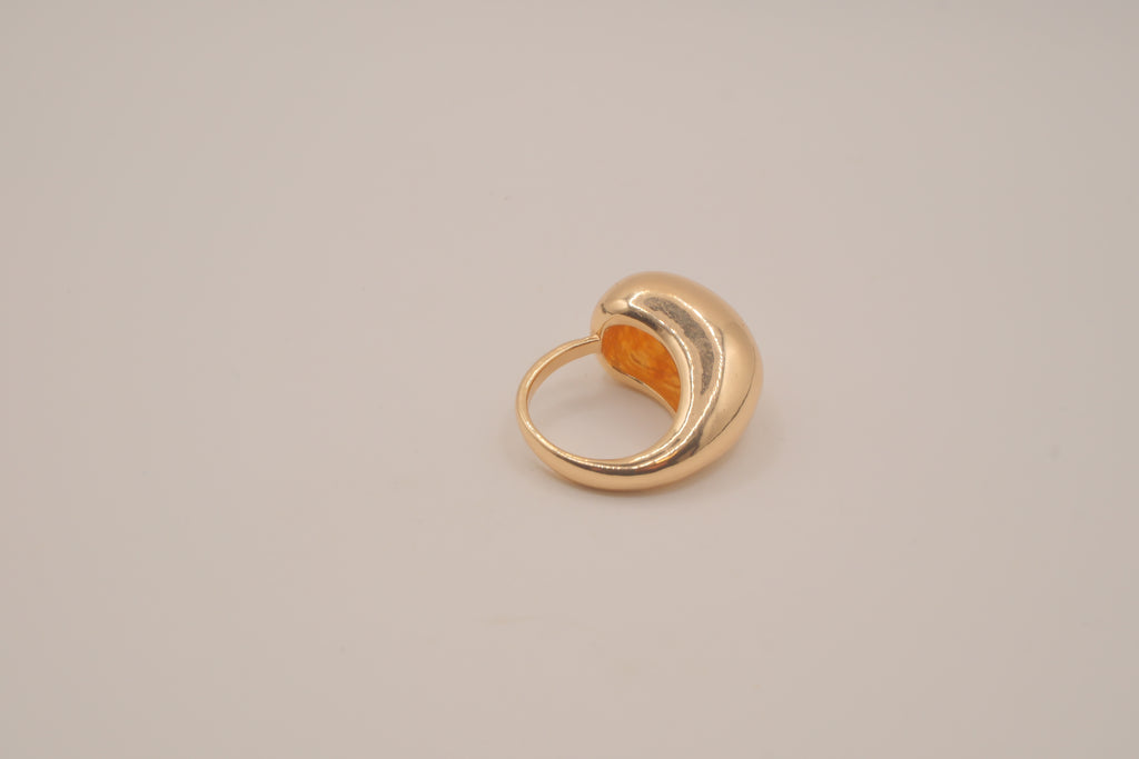 Sculptural gold dome cocktail ring