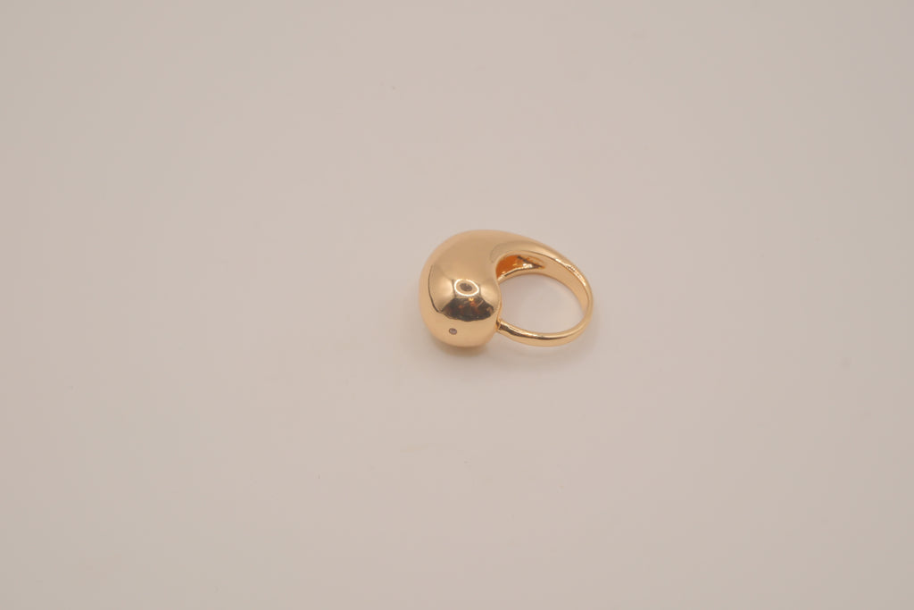 Sculptural gold dome cocktail ring