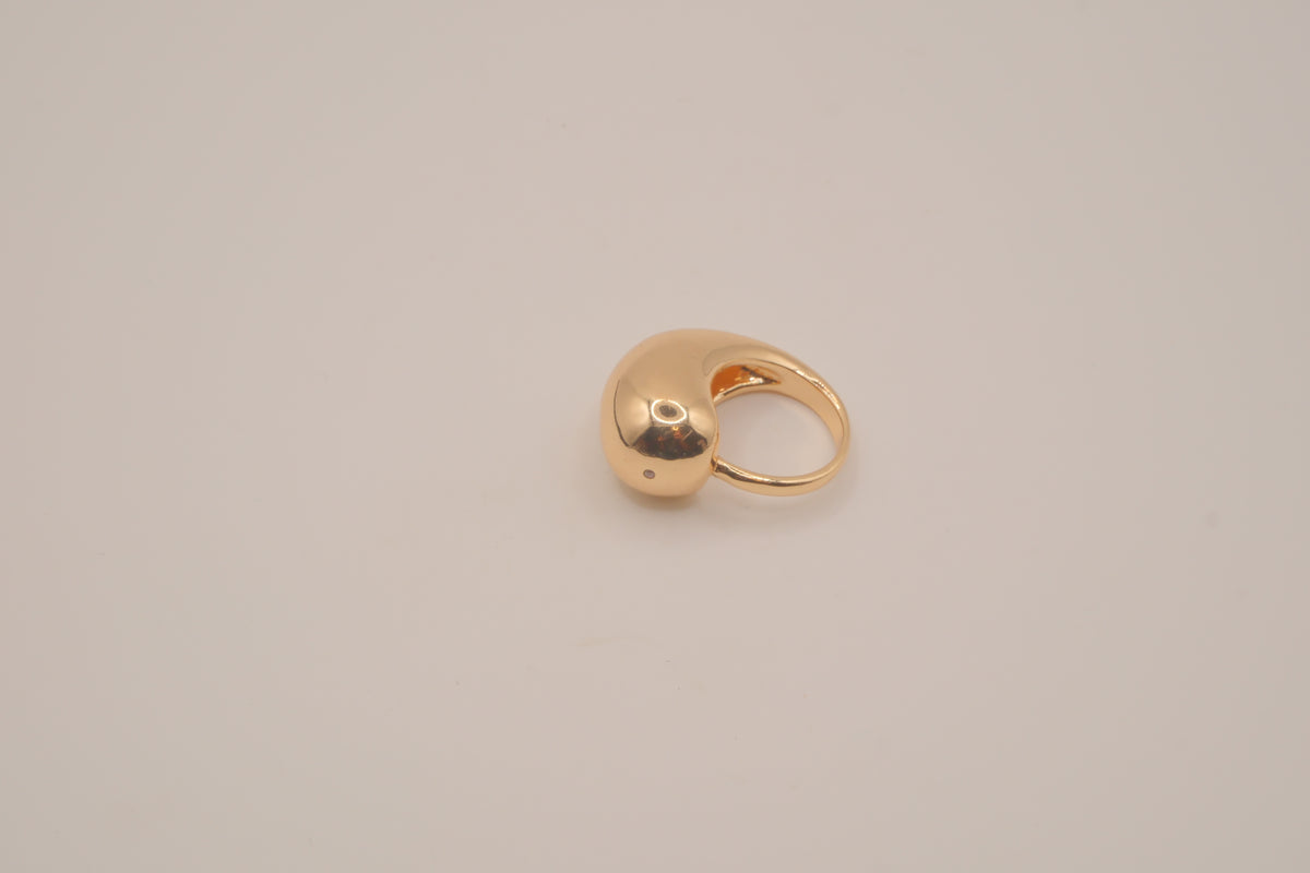 Sculptural gold dome cocktail ring