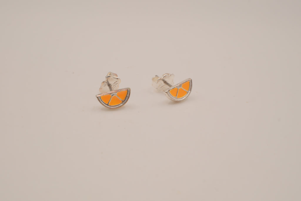 Vintage Avon orange slice stud earrings