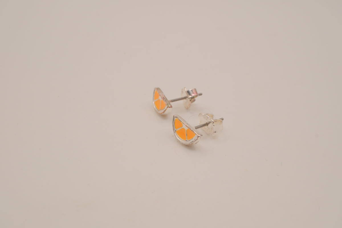 Vintage Avon orange slice stud earrings