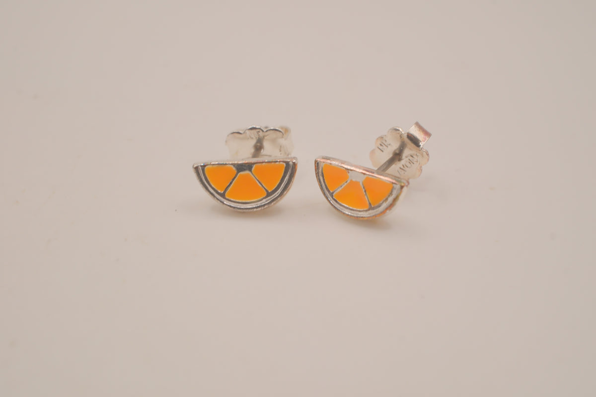 Vintage Avon orange slice stud earrings