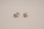 Vintage Avon grey faux pearl stud earrings