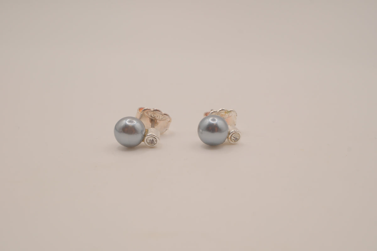 Vintage Avon grey faux pearl stud earrings