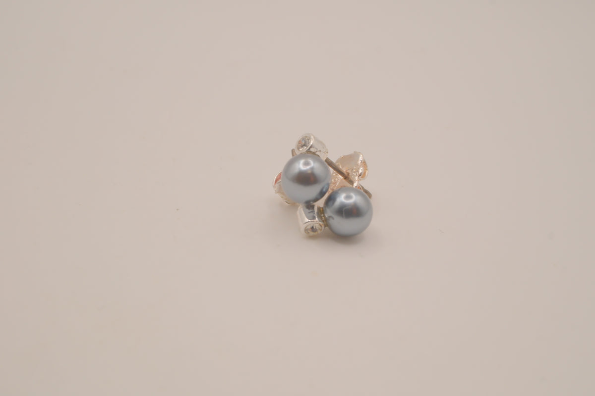 Vintage Avon grey faux pearl stud earrings