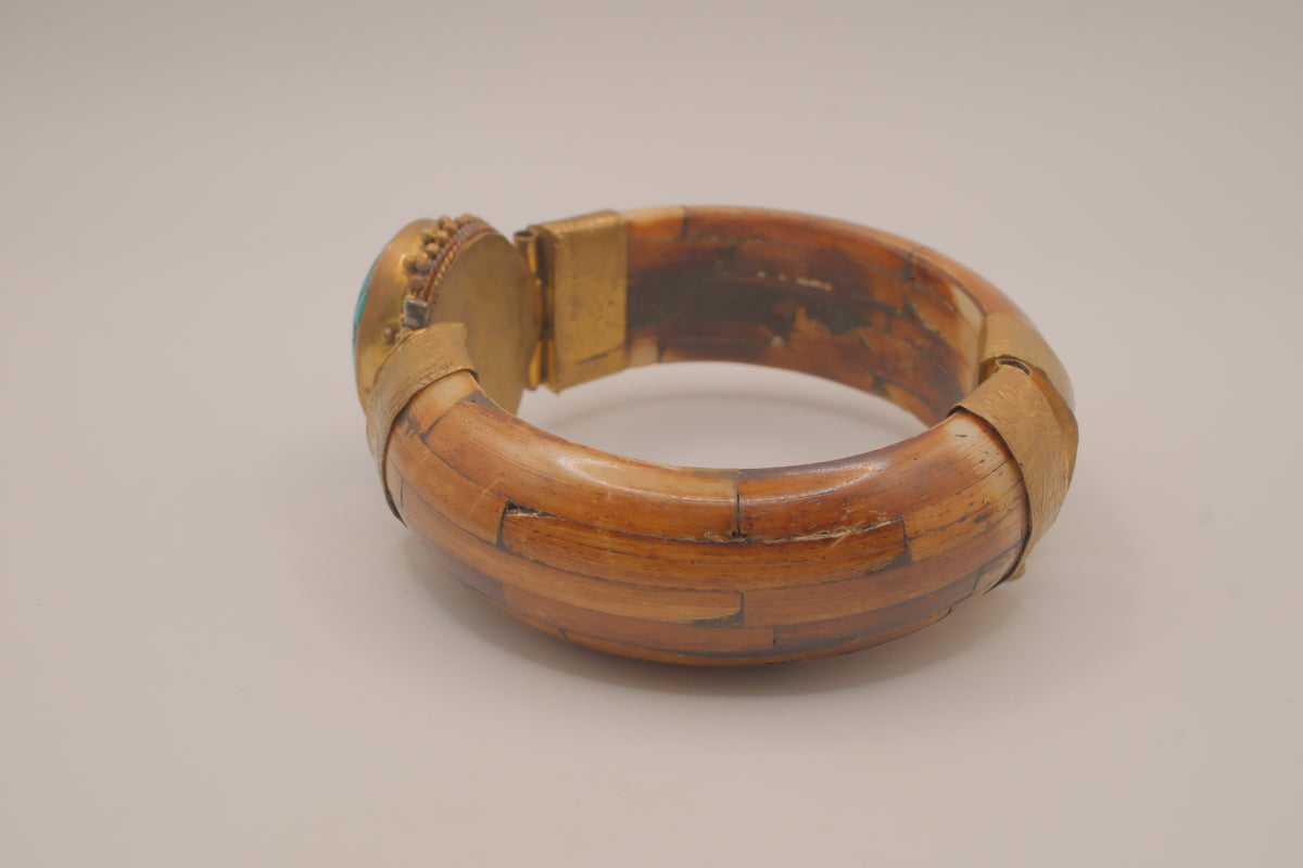 Tibetan or Himalayan-style hinged cuff bracelet