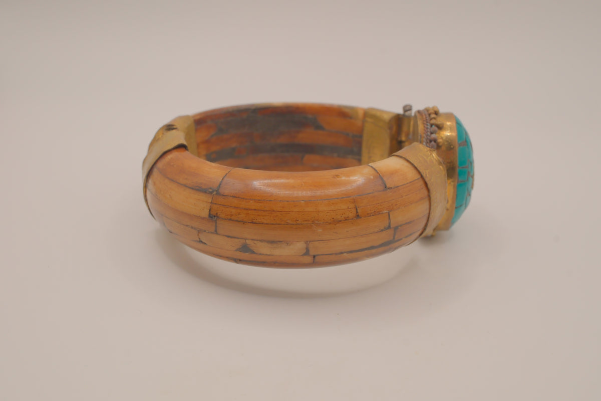 Tibetan or Himalayan-style hinged cuff bracelet