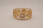 Vintage net filigree hinged bangle bracelet