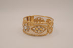Vintage net filigree hinged bangle bracelet