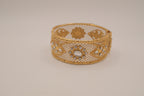 Vintage net filigree hinged bangle bracelet