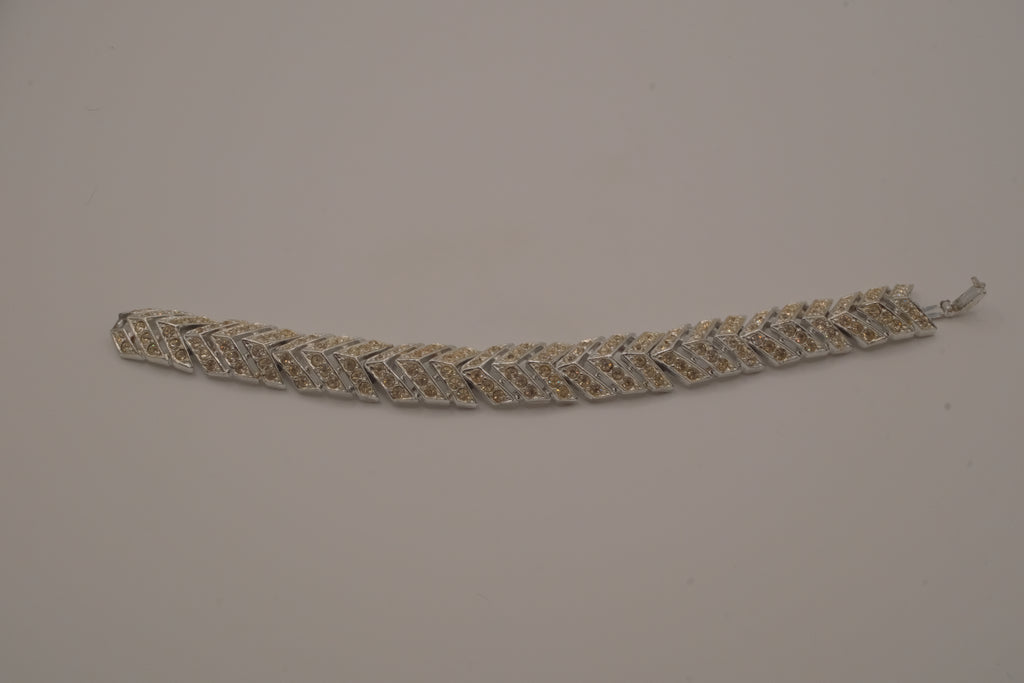 Vintage chevron rhinestone tennis bracelet