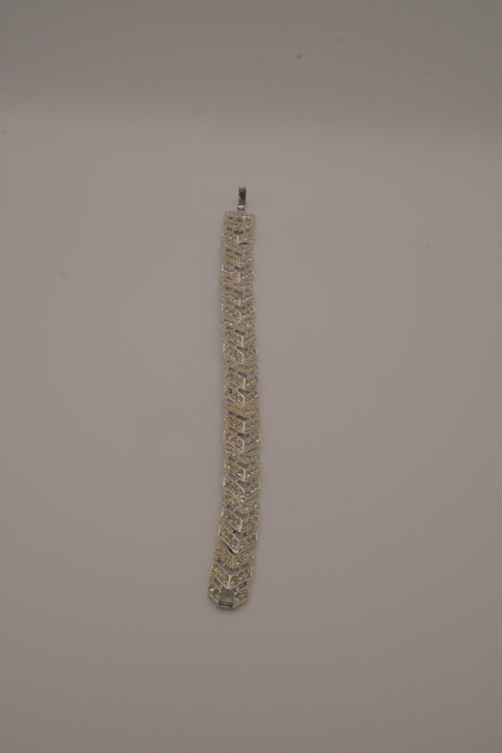 Vintage chevron rhinestone tennis bracelet