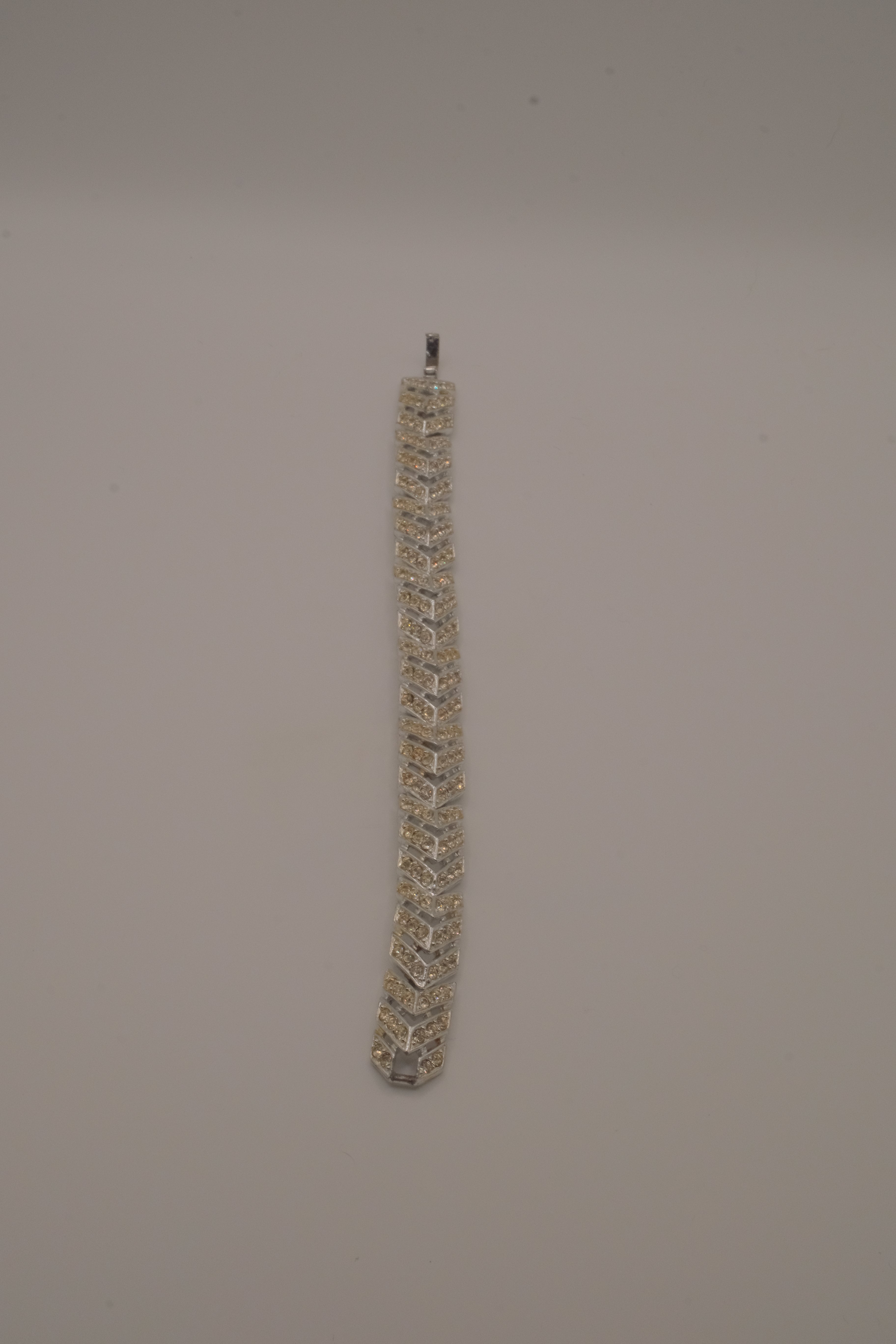 Vintage chevron rhinestone tennis bracelet