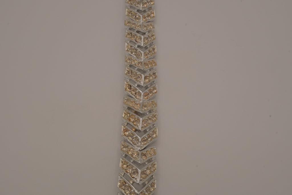 Vintage chevron rhinestone tennis bracelet
