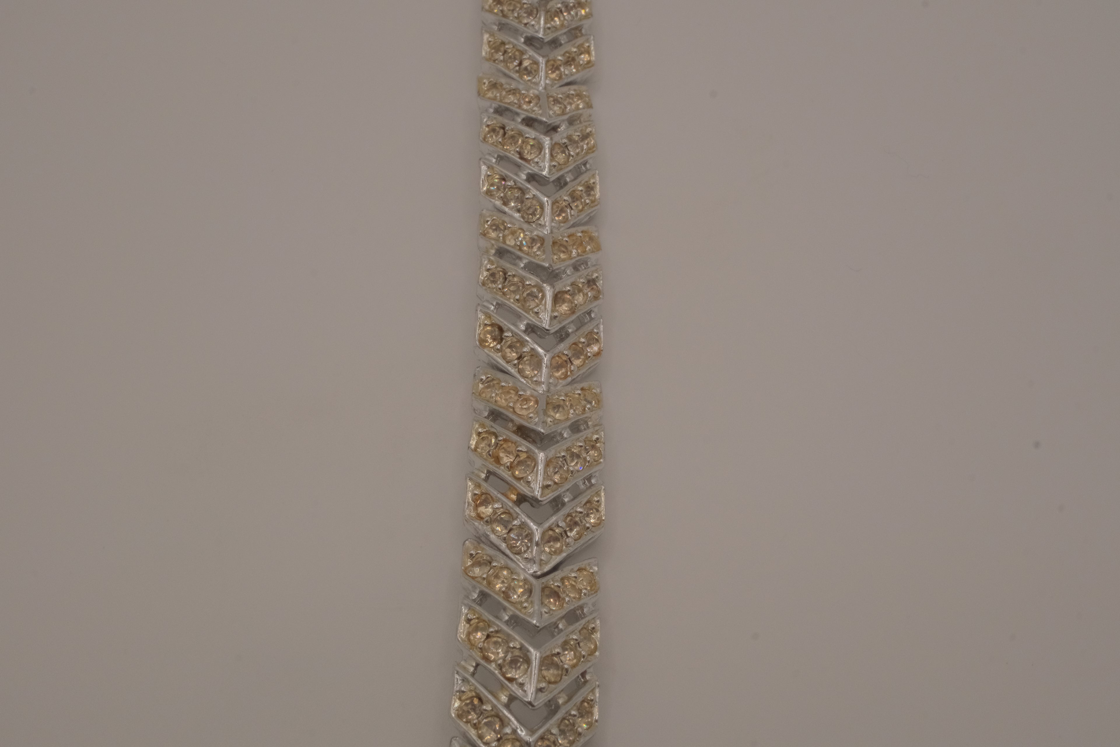 Vintage chevron rhinestone tennis bracelet
