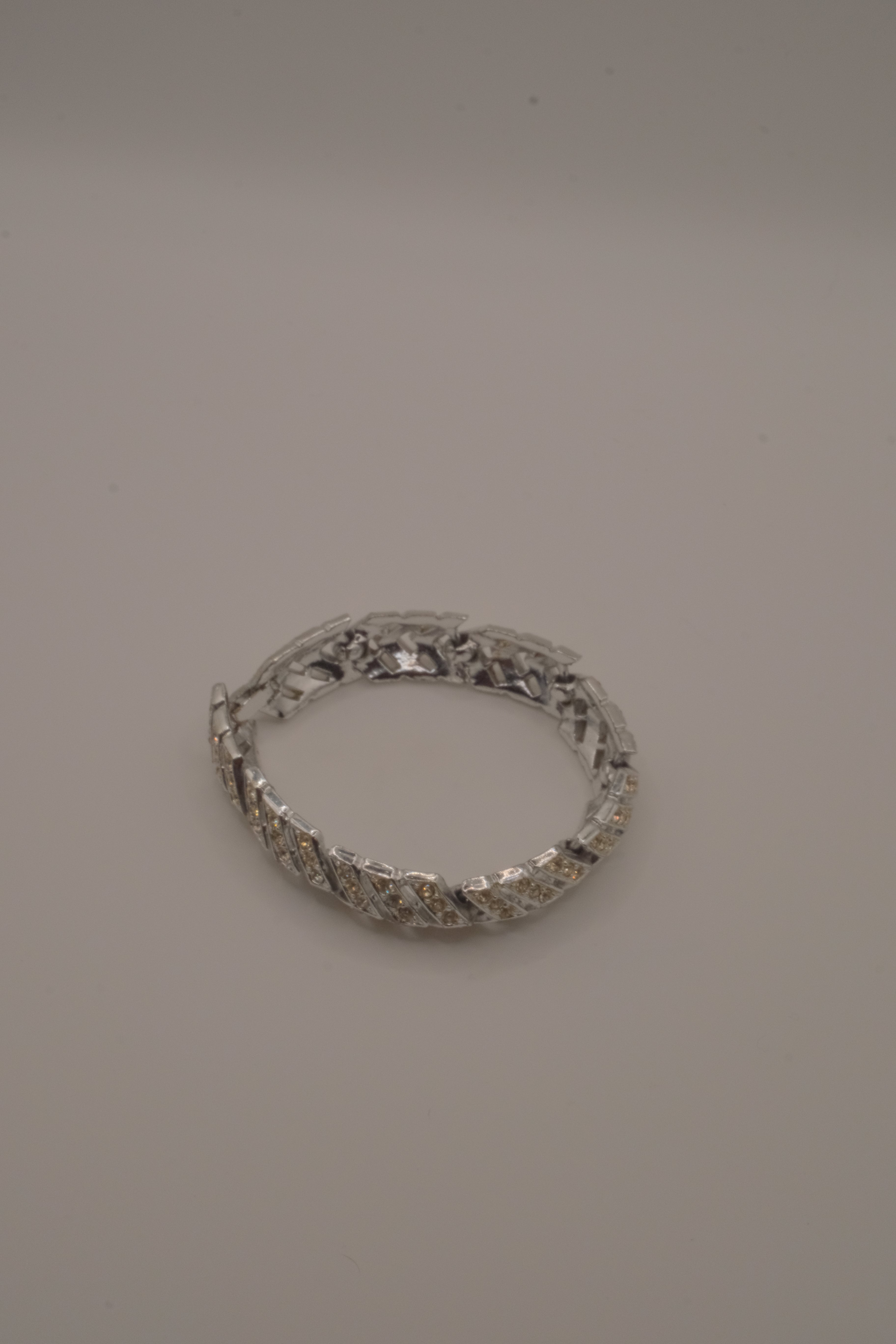 Vintage chevron rhinestone tennis bracelet
