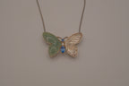 Vintage asymmetrical butterfly pendant necklace