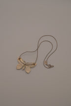 Vintage asymmetrical butterfly pendant necklace