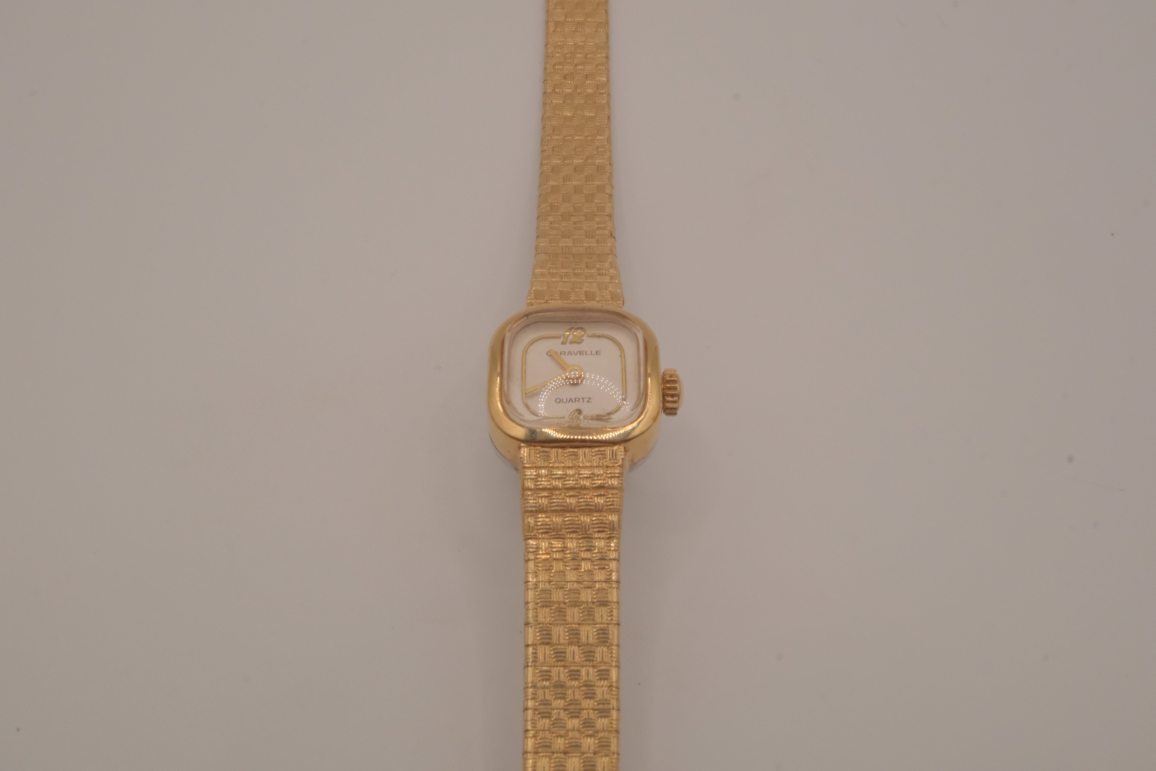 Vintage Caravelle dainty gold toned watch