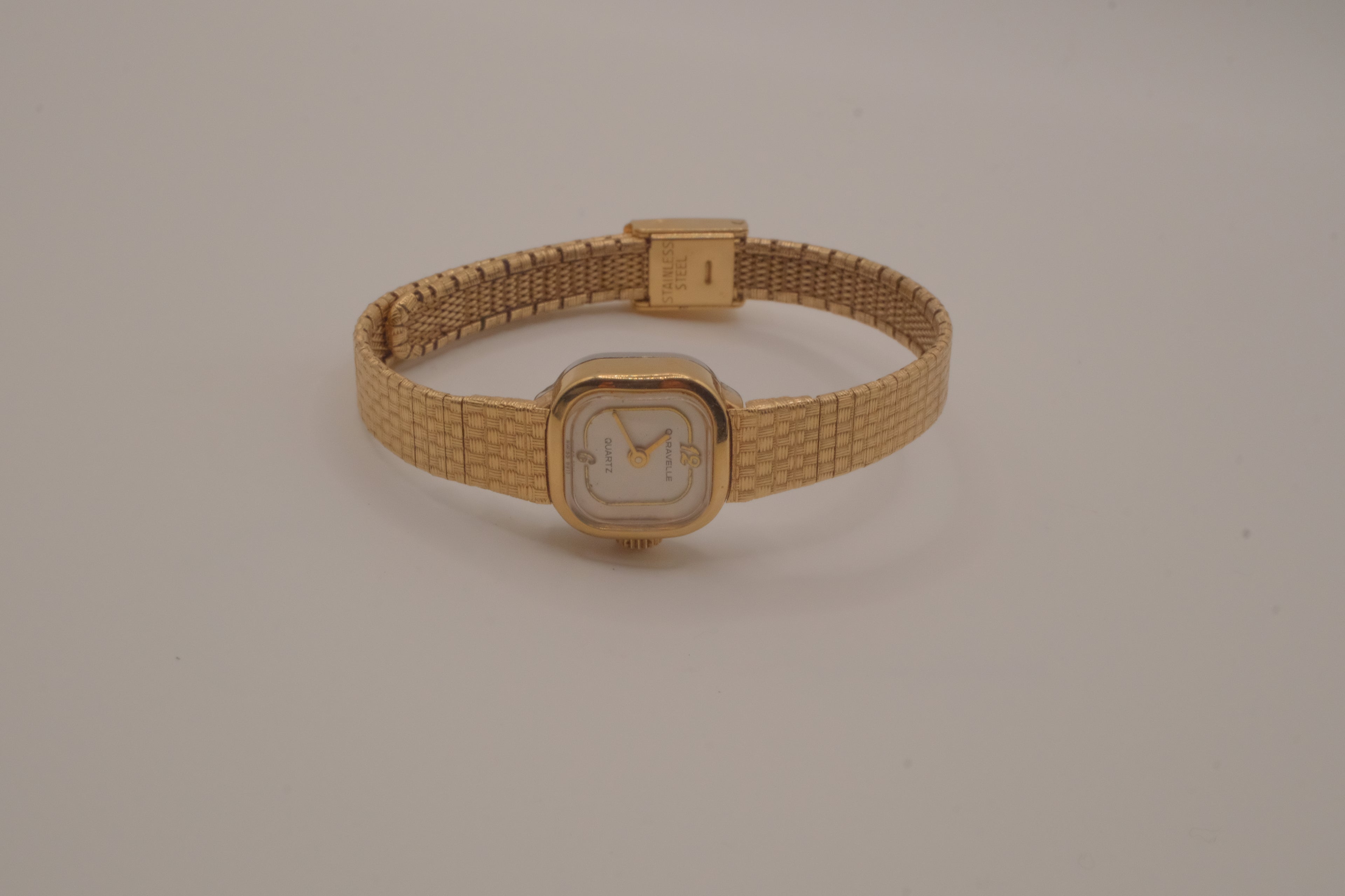 Vintage Caravelle dainty gold toned watch