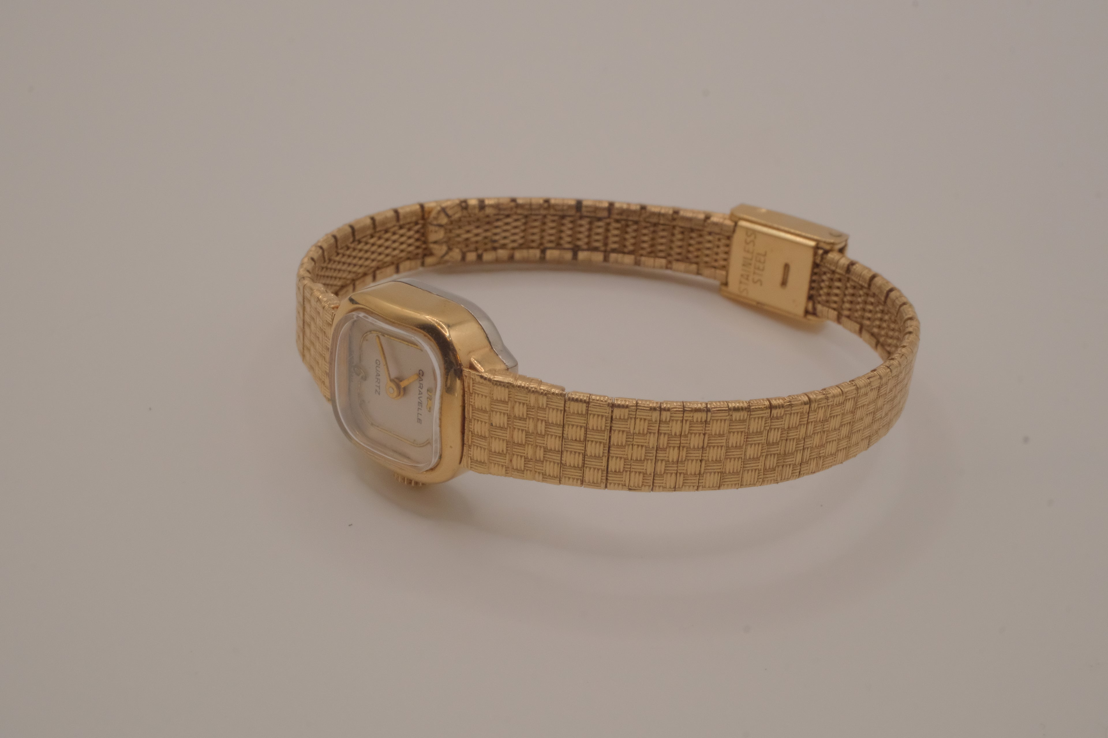 Vintage Caravelle dainty gold toned watch